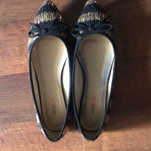 JustFab stripe flats